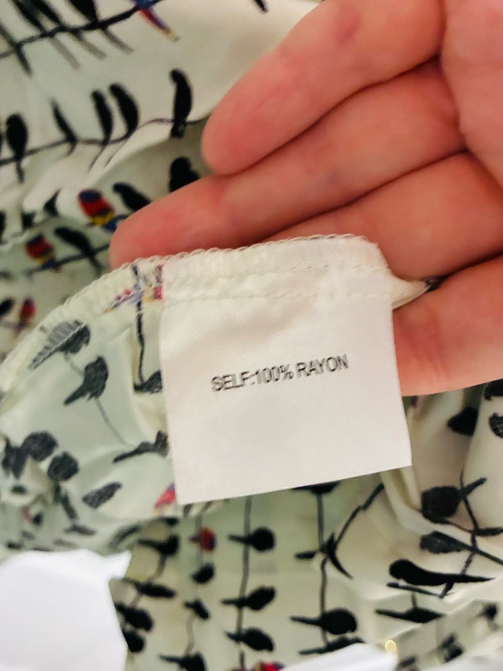 Jane And Delancey Bird on Wire Print Roll Tab Button Front Blouse Ivory Size 2X - Picture 7 of 10